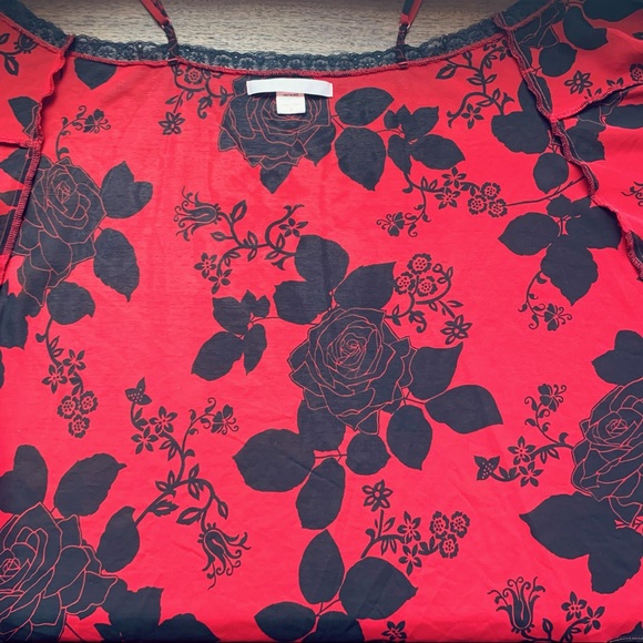 Y2K Open Front VS Black Roses Babydoll Lingerie, Sz S (36) - Picture 7 of 10